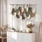 Large Macrame Wall Hanging Boho Woven Tapestry with Leaf and Feather Design, Handmade Modern Bohemian Wall Art for Apartment, Dorm, Living Room, Bedroom, or Nursery, 39"W x 29.5"L